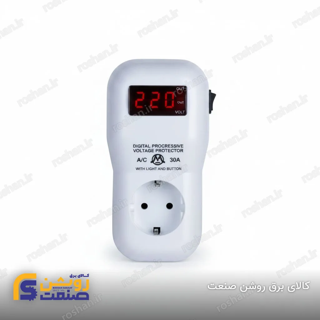 محافظ گازی سه‌شاخه دیجیتال ارت‌دار بدون کابل (30A)