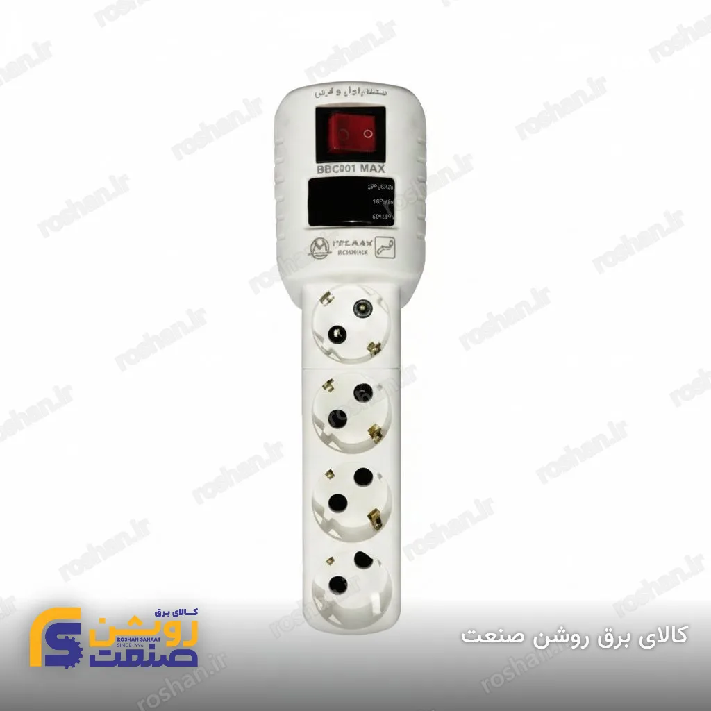 محافظ چهار خروجی دیجیتال سفید با کابل 2 متری (ارتدار) (10A)