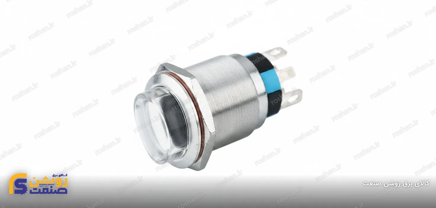 سلکتور استیل 2 حالته 220VAC/24VDC سایز 22 میل (قرمز، سبز، آبی)